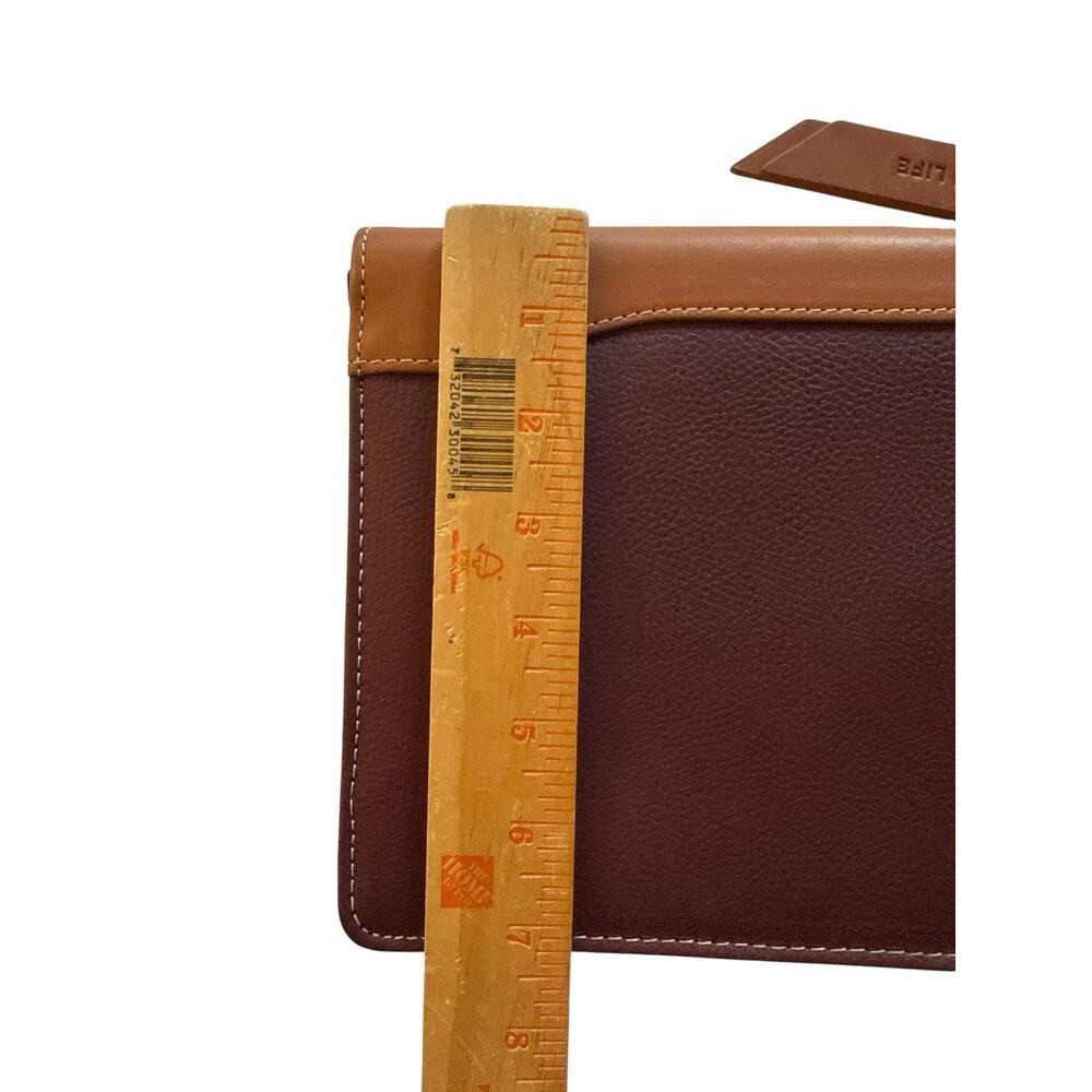 Franklin Quest Planner Binder Burgundy Brown Verona Leather Zip Around No Ring - Picture 7 of 8